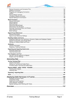 E³.series 
Training Manual 
Page 4 
Placing Connectors and Connector Pins ...............................................