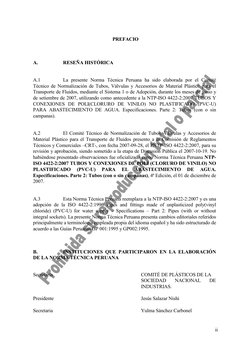 ii 
 
PREFACIO 
 
 
 
A. 
RESEÑA HISTÓRICA 
 
 
A.1 
La presente Norma Técnica Peruana ha sido elaborada por el Comité 
Téc