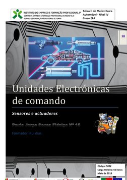 Unidades Electro nicas
de comando
Sensores e actuadores Paulo Jorge Sousa Fidalgo Nº 15Paulo Jorge Sousa Fidalgo