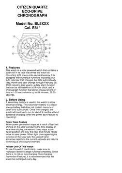 Citizen Eco-Drive Chronograph Manual PDF Watch Rechargeable