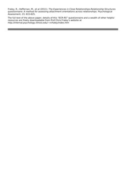 ECR-RS Questionnaire for Attachment Styles | PDF | Attachment Theory ...