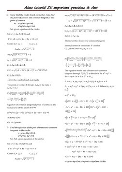 Aims tutorial 2B important questions & Ans 
 
6) Show that the circles touch each other. Also find 
the point of contact and