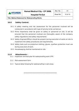 Waterproofing Method Statement for Hospital | PDF | Specification ...