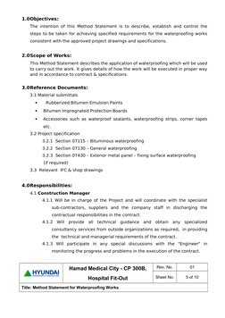 Waterproofing Method Statement for Hospital | PDF | Specification ...