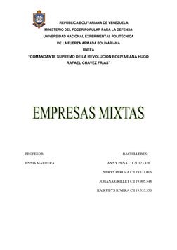 REPÚBLICA BOLIVARIANA DE VENEZUELA 
MINISTERIO DEL PODER POPULAR PARA LA DEFENSA 
UNIVERSIDAD NACIONAL EXPERIMENTAL POLITÉC