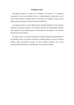 INTRODUCCION 
     Una empresa mixta es la  (http://www.monografias.com/trabajos14/personalidad/personalidad.shtml)unión de l