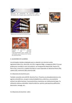 4. ALEACIONES DE ALUMINIO. 
Los principales metales empleados para su aleación con aluminio sonlos 
siguientes:Cobre (Cu),