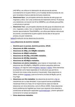 (442 MPa) y se utiliza en la fabricación de estructuras de aviones, 
concretamente en la parte inferior y en el fuselaje dond