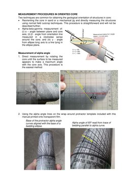 Oriented core manual 
4 
HolcombeCoughlinOliver 
MEASUREMENT PROCEDURES IN ORIENTED CORE 
Two techniques are common for obtai