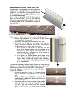 Oriented core manual 
6 
HolcombeCoughlinOliver 
Measurement of surfaces parallel to the core  
As described in a later secti