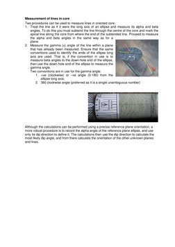 Oriented core manual 
8 
HolcombeCoughlinOliver 
Measurement of lines in core 
Two procedures can be used to measure lines in