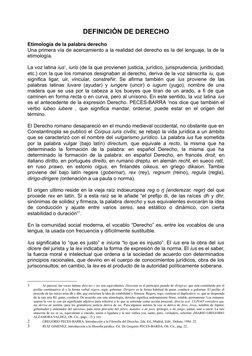 DEFINICIÓN DE DERECHO
Etimología de la palabra derecho
Una primera vía de acercamiento a la realidad del derecho es la del le