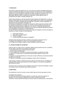 1. Introducción
En general en todas las empresas de una u otra manera se realizan actividades básicas para
evitar los accid