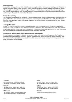 CGU Professional Risks
CGU Insurance Limited  ABN 27 004 478 371
Non-disclosure
If you fail to comply with your duty of discl