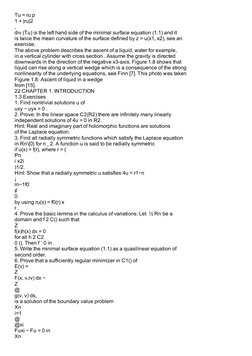 Tu = ru p
1 + |ru|2
,
div (Tu) is the left hand side of the minimal surface equation (1.1) and it
is twice the mean curvature