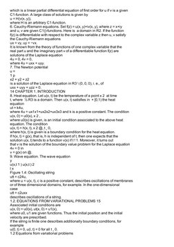 which is a linear partial differential equation of first order for u if v is a given
C1-function. A large class of solutions