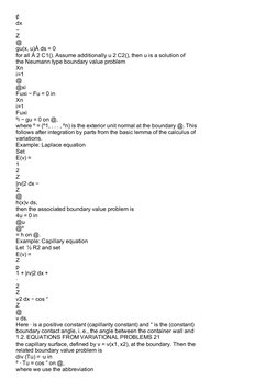 ¢
dx
−
Z
@
gu(x, u)Á ds = 0
for all Á 2 C1(). Assume additionally u 2 C2(), then u is a solution of
the Neumann type boundary