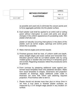 Plastering Method Statement Overview | PDF | Plaster | Concrete