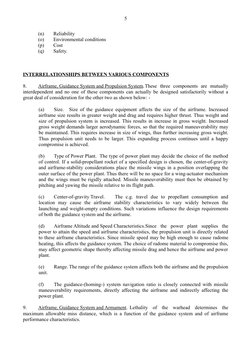 5
(n)
Reliability
(o)
Environmental conditions
(p)
Cost
(q)
Safety.
INTERRELATIONSHIPS BETWEEN VARIOUS COMPONENTS
8.
Airframe