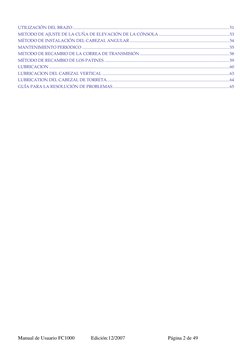 Manual de Usuario FC1000 
Edición:12/2007  
Página 2 de 49 
 
UTILIZACIÓN DEL BRAZO .........................................