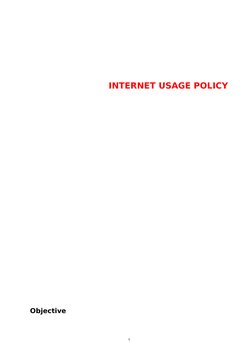 INTERNET USAGE POLICY
Objective
1
