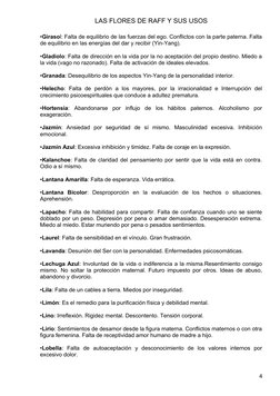 LAS FLORES DE RAFF Y SUS USOS
•Girasol: Falta de equilibrio de las fuerzas del ego. Conflictos con la parte paterna. Falta 
d