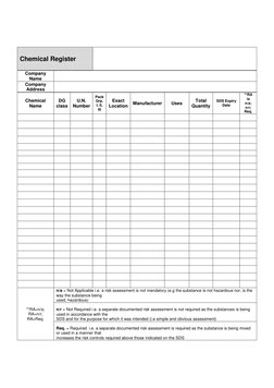 Chemical Register Template Guide | PDF | Business | Technology ...