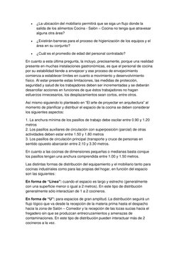  
¿La ubicación del mobiliario permitirá que se siga un flujo donde la 
salida de los alimentos Cocina - Salón – Cocina no t