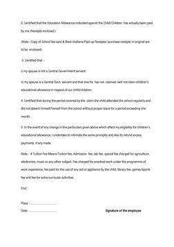 Child Allowance Form.pdf Children Education Allowance Reimbursement Form | PDF