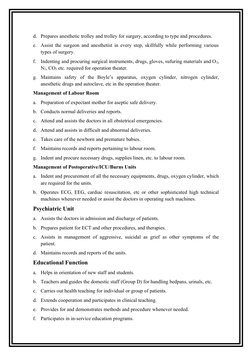 d. Prepares anesthetic trolley and trolley for surgery, according to type and procedures.
e.
Assist the surgeon and anestheti