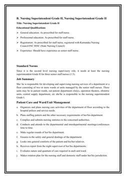 B. Nursing Superintendent Grade II, Nursing Superintendent Grade II
Title: Nursing Superintendent Grade II
Educational Qualif