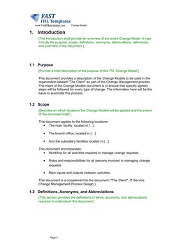 www.FastITIL
 
 templates.com
 
  (http://www.FastITILtemplates.com/)
Change Model
1.
Introduction
[The introduction