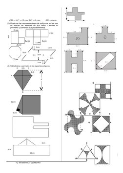 25. Observan las representaciones de polígonos en las que 
se  indican  las  medidas  de  sus  lados.  Calculan  el 
p