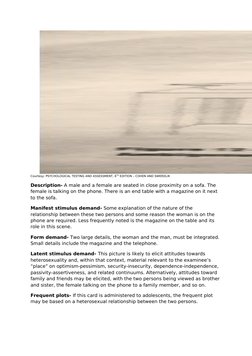 Courtesy: PSYCHOLOGICAL TESTING AND ASSESSMENT, 6TH EDITION – COHEN AND SWERDLIK
Description- A male and a female are seated
