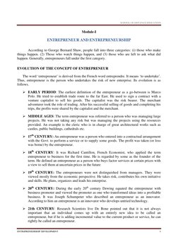 SCHOOL OF DISTANCE EDUCATION
ENTREPRENEURSHIP DEVELOPMENT
5
Module-I
ENTREPRENEUR AND ENTREPRENEURSHIP
According to George Be