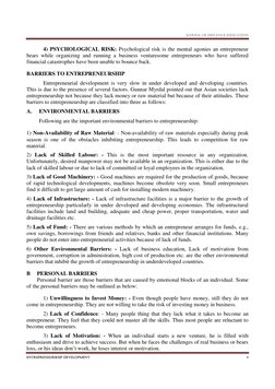 SCHOOL OF DISTANCE EDUCATION
ENTREPRENEURSHIP DEVELOPMENT
8
4) PSYCHOLOGICAL RISK: Psychological risk is the mental agonies a