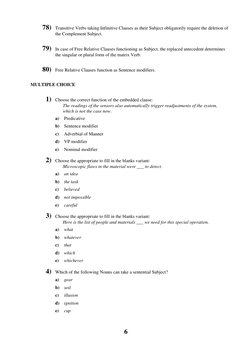 6
 
78) Transitive Verbs taking Infinitive Clauses as their Subject obligatorily require the deletion of 
the Complement Subj