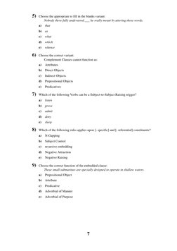 7
 
5) Choose the appropriate to fill in the blanks variant:
Nobody there fully understood ___ he really meant by uttering th