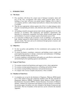 1.    INTRODUCTION 
 
1.1   The Issues 
 
• Fire, anywhere, will always be a major cause of damage to property, injury and 
l