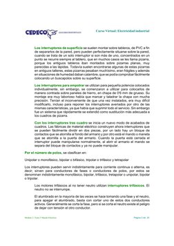Curso Virtual: Electricidad industrial
Módulo 2. Tema 3 Mando Eléctrico
Página 2 de  25
Los interruptores de superficie se su