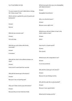 Riddles With Answers Tricky Notes.pdf Fun Tricky Riddles for Kids | PDF | Pound Sterling | Leisure