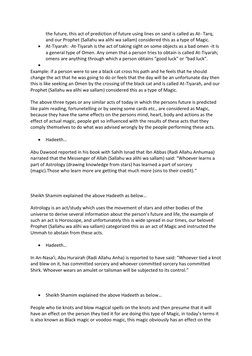 the future, this act of prediction of future using lines on sand is called as At- Tarq, 
and our Prophet (Sallahu wa alihi wa