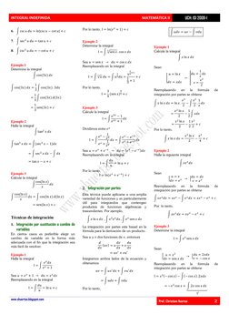 INTEGRAL INDEFINIDA                                                                                                MATEMÁTICA
