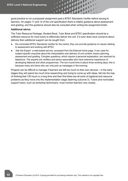 BTEC Level 3 National Engineering 
62 
© Pearson Education Ltd 2010. Copying permitted for purchasing institution only. T
