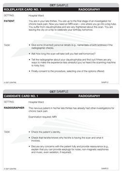 Oet Radiography OET Radiography Roleplayer Scenario | PDF | Self-Improvement | Science ...