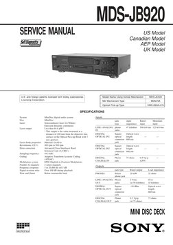 Sony Mds Jb920 Service Manual | PDF | Electrical Engineering