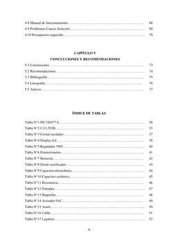 ix 
 
4.8 Manual de funcionamiento………………………………………………………... 
68 
4.9 Problemas-Causas-Solución………………………………………………………. 
4.10 Pre