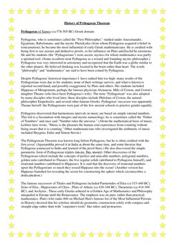 History of Pythagoras Theorem 
Pythagoras of Samos (ca 578-505 BC) Greek domain  
Pythagoras, who is sometimes called the "Fi