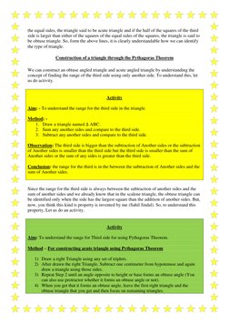 the equal sides, the triangle said to be acute triangle and if the half of the squares of the third 
side is larger than eith