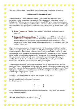 Now, we will learn about Parts of Right Angled triangle and Distribution of numbers. 
 
Distribution of Pythagorean Triplets